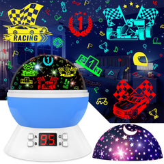 MOKOQI Cars Night Light rotating projects dynamic cars on walls for imaginative play.