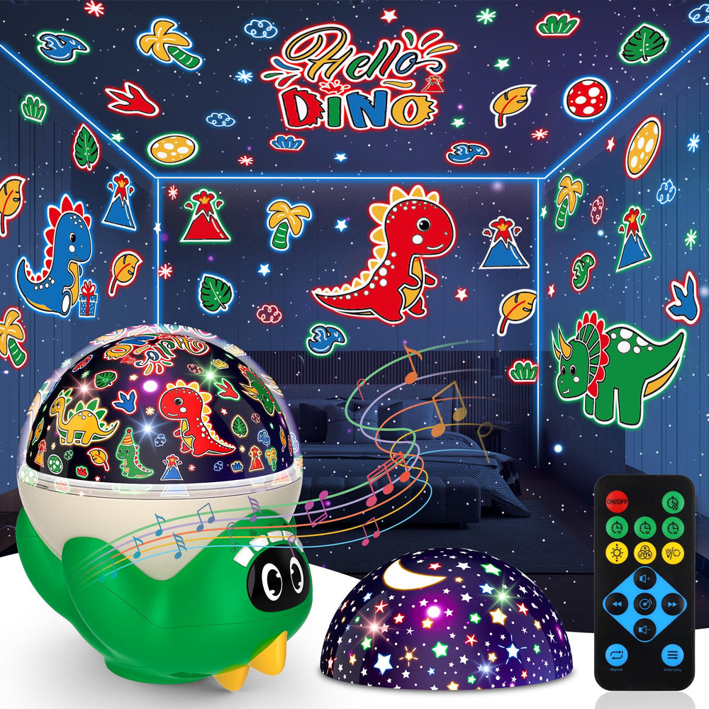 MOKOQI dinosaur night light projector casts dinosaurs and stars for bedtime magic