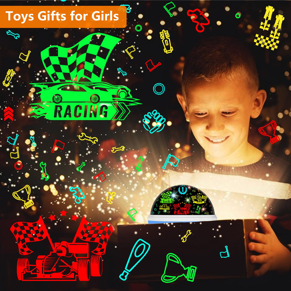 MOKOQI Race Car Projection lights walls with spinning scenes to spark bedtime curiosity.