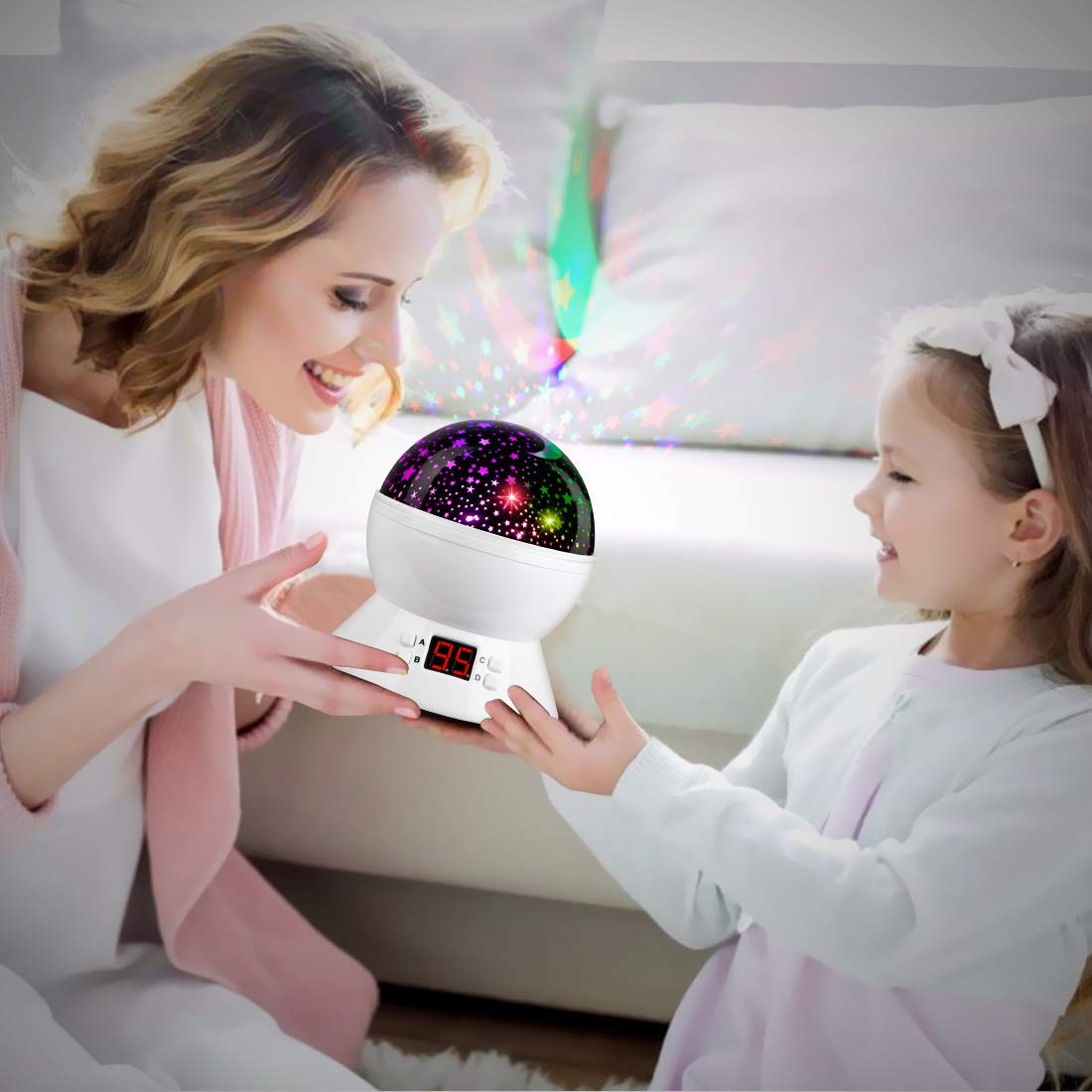 MOKOQI Star Night Light Projector offers color-changing modes for mood tailoring.