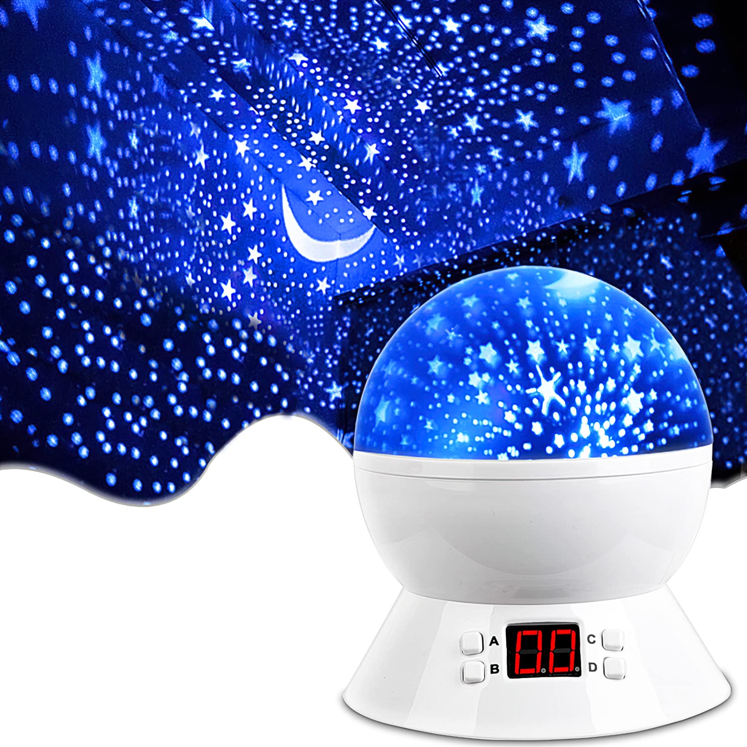 MOKOQI Star Night Light Projector casts stars for a soothing bedtime ambiance.