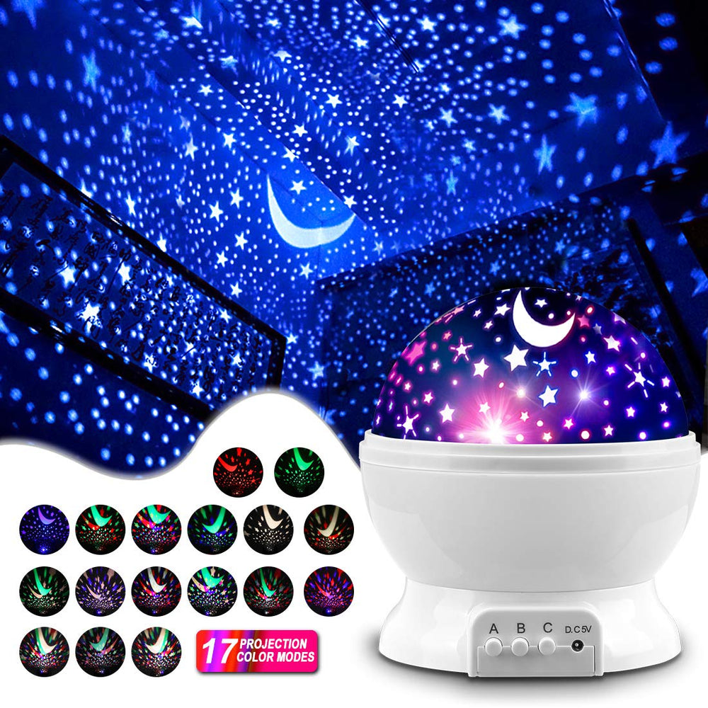 MOKOQI Star Projector ceiling projection highlights ceiling stars for imaginative play.