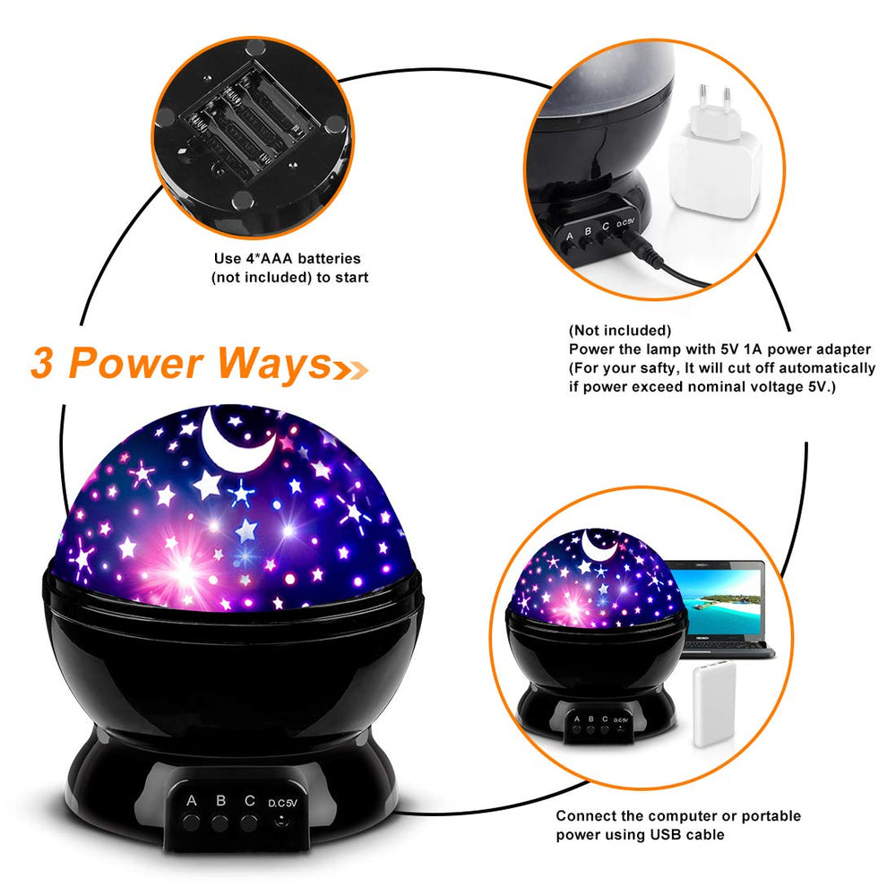 MOKOQI Star Projector night light mode provides gentle glow
