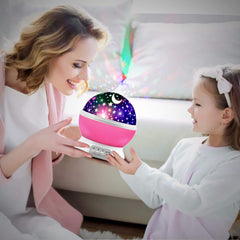 MOKOQI Star Projector Pink projects moon and stars for calming visuals.