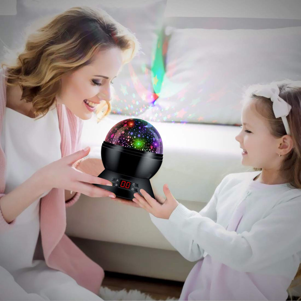 MOKOQI projector with timer controls for customizable bedtime duration