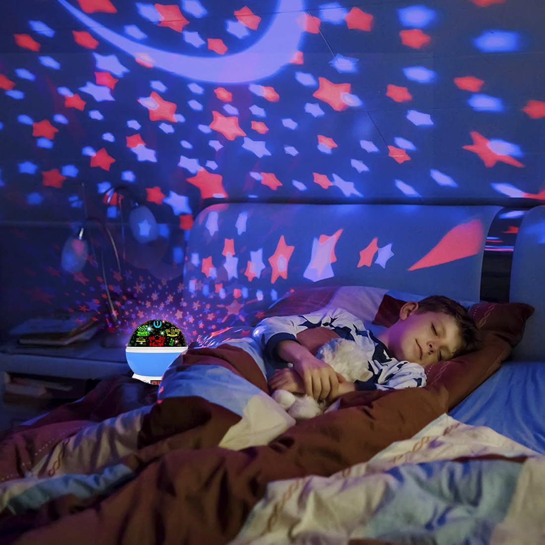 MOKOQI Stars Projection creates a calming starry ambience in kids' rooms.
