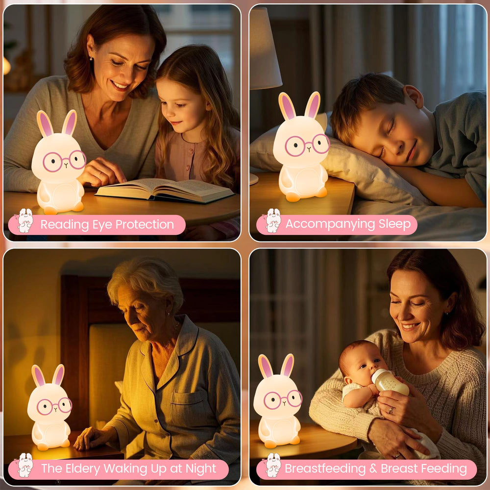 MOKYDUO Bunny Night Light includes a 30-minute auto-off timer for restful nights.