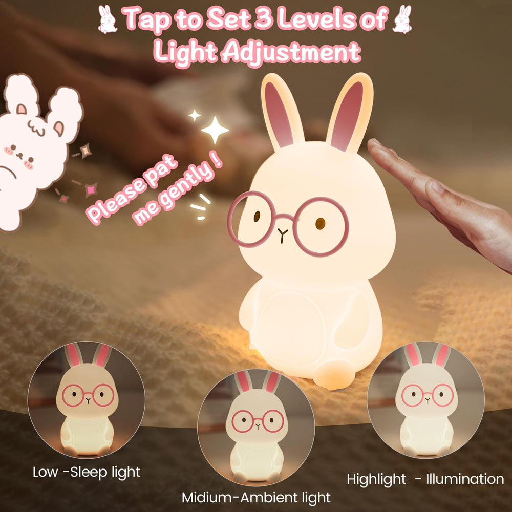 MOKYDUO Bunny Night Light made from BPA-free silicone safe for little hands.