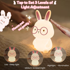 MOKYDUO Bunny Night Light made from BPA-free silicone safe for little hands.