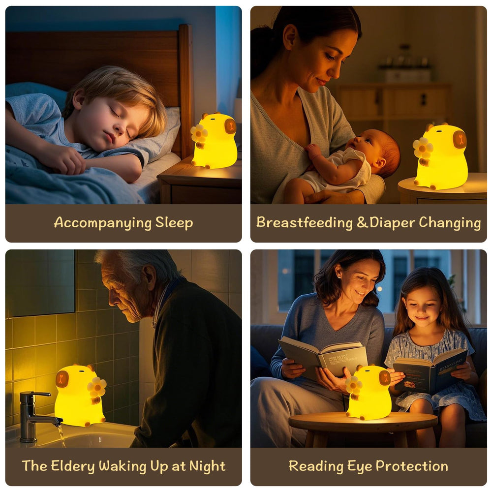 MOKYDUO Capybara night light uses BPA-free silicone.
