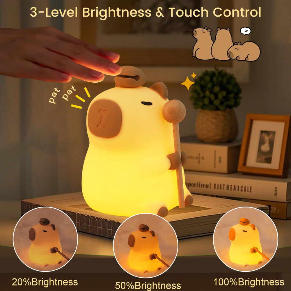MOKYDUO Capybara Night Light uses soft silicone safe for tiny hands
