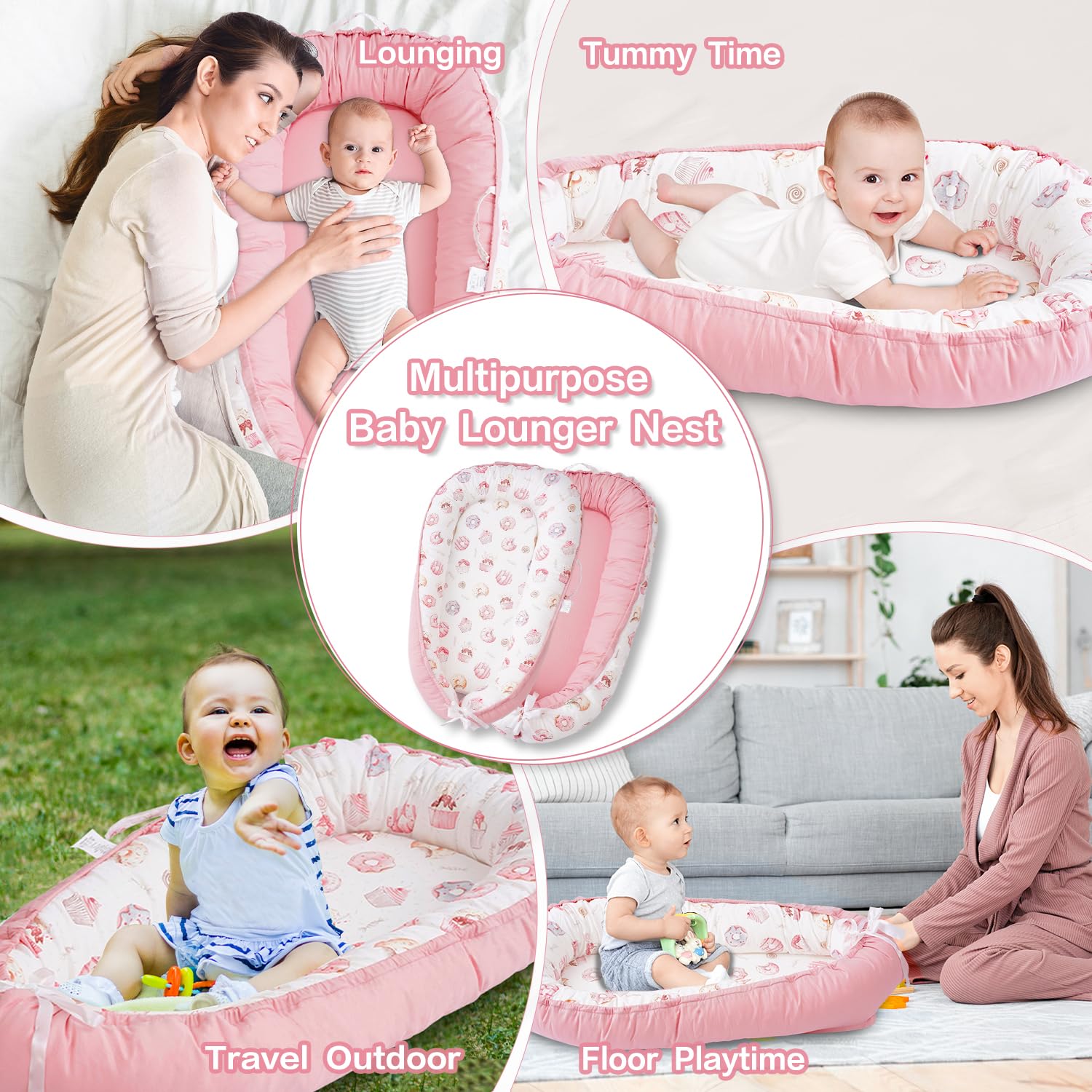 MOLACHI Portable Baby Lounger weighs 2.5 lbs for travel.