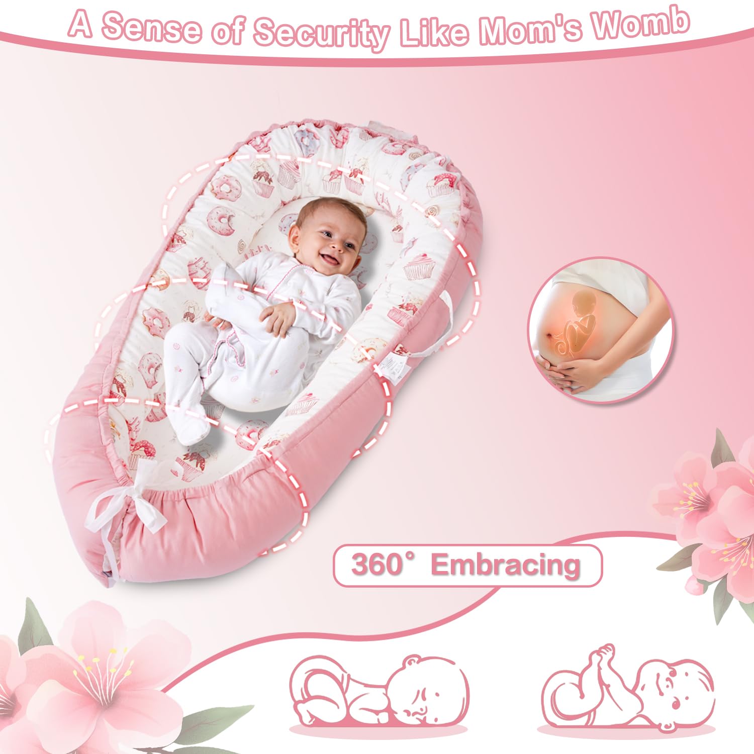 MOLACHI Infant Lounger used during tummy time and diaper changes.