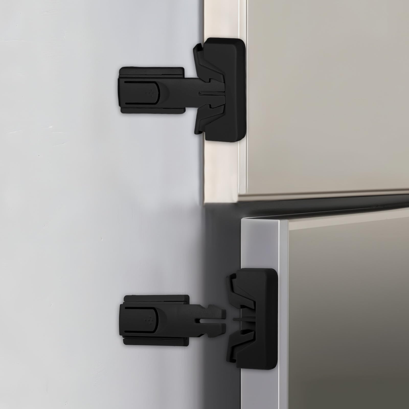 Molain fridge lock with automatic locking keeps doors closed for safety and convenience.