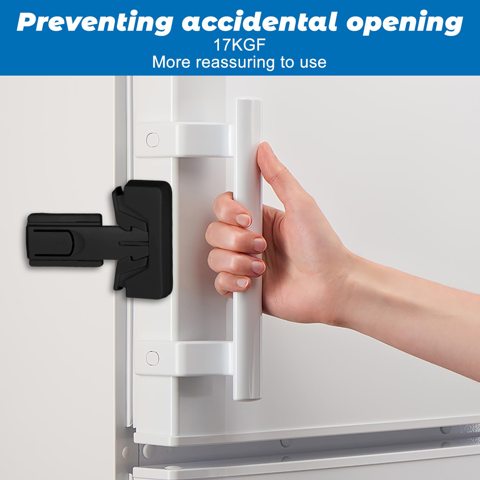 Molain universal-fit fridge lock works on many single-door fridges and mini-fridges.