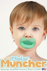 Molar Muncher hands-free-teether provides full gum-line soothing for teething infants.