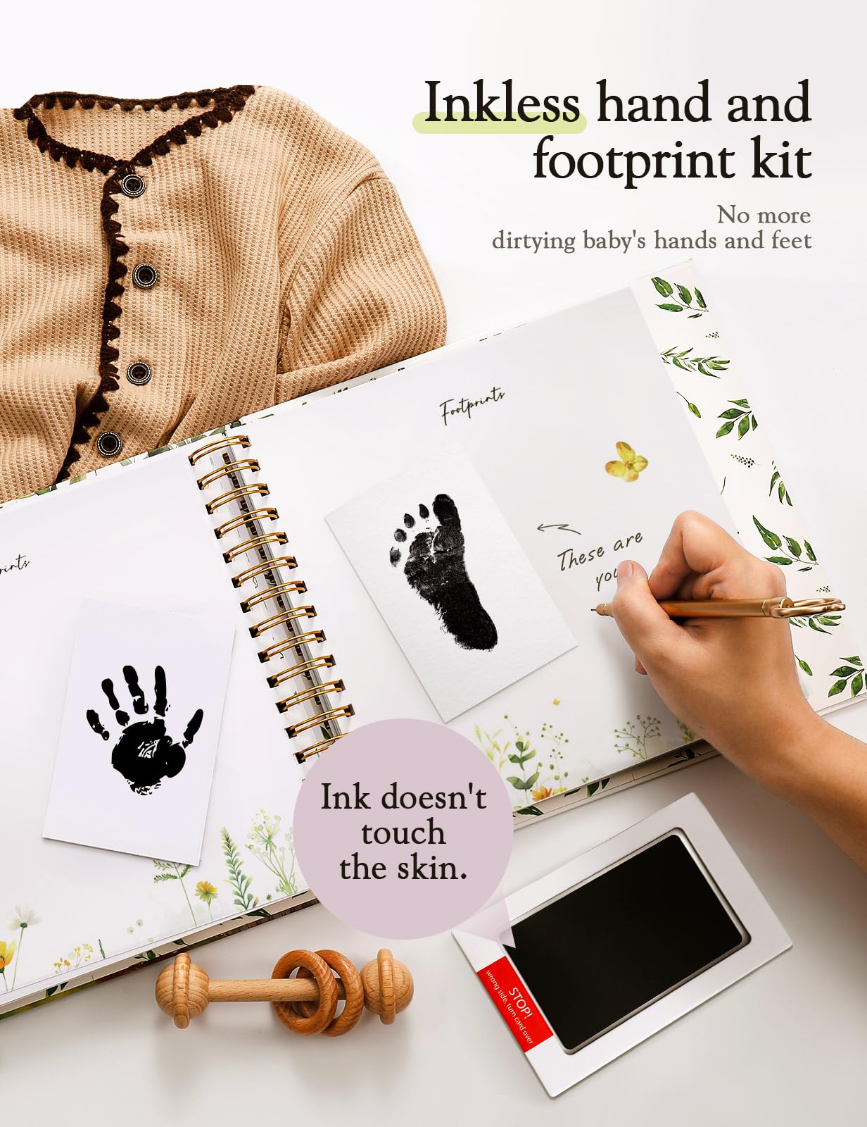 Molekaus Baby Memory Book inside pages designed to capture milestones and memories.