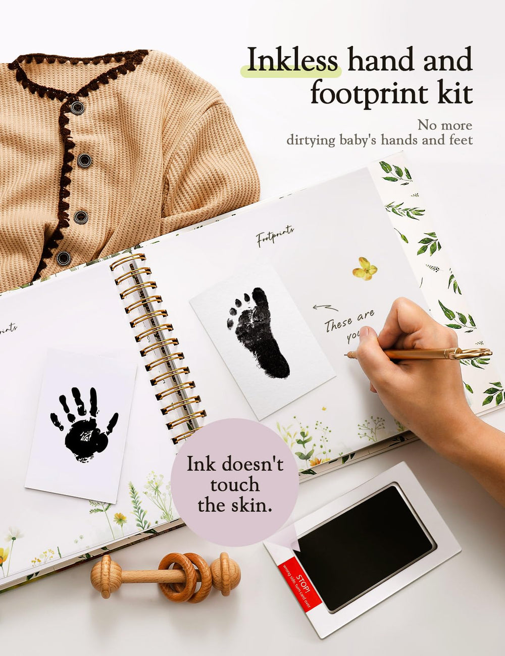 Molekaus Baby Memory Book inside pages designed to capture milestones and memories.