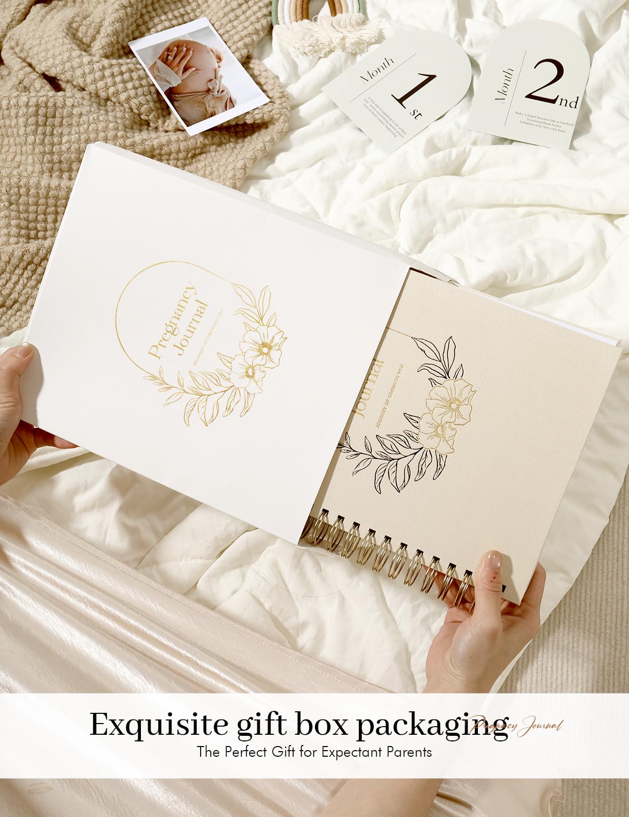 Molekaus gift box packaging makes a thoughtful presentation for expectant parents.