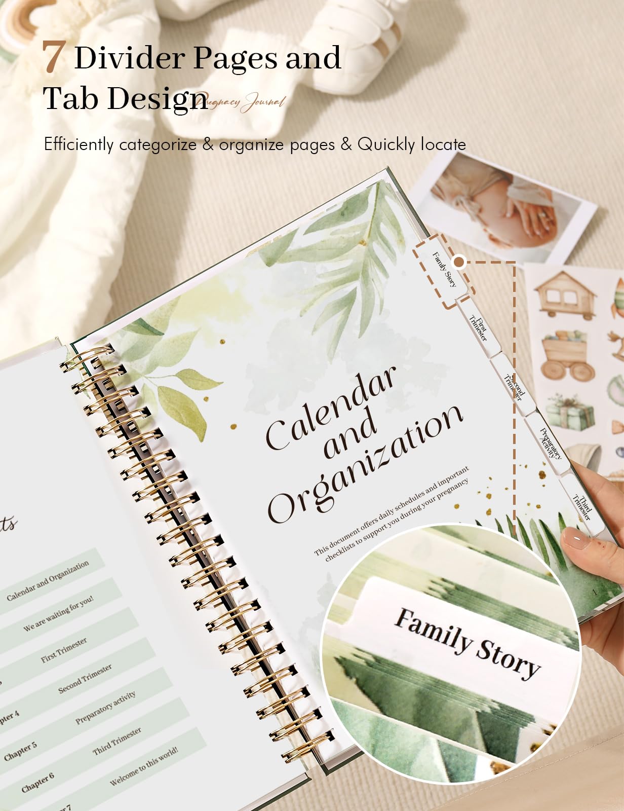 Molekaus pregnancy log and checklist: stay organized through prenatal milestones.
