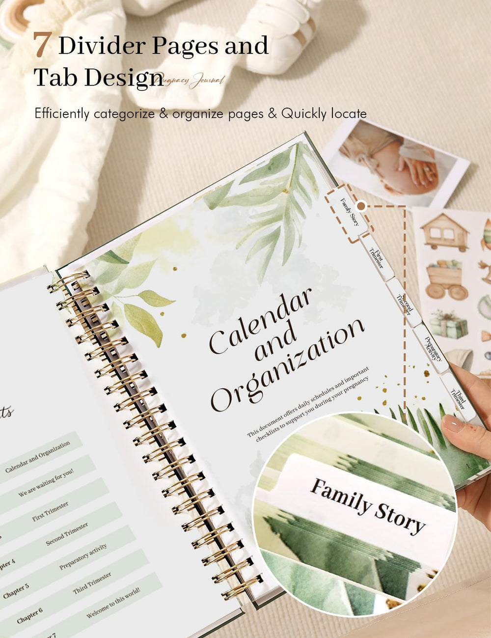 Molekaus pregnancy log and checklist: stay organized through prenatal milestones.