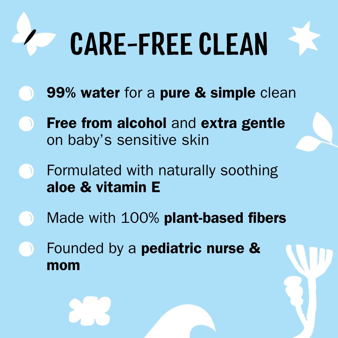 Molly's Suds baby wipes close-up shows aloe and vitamin E for sensitive skin.