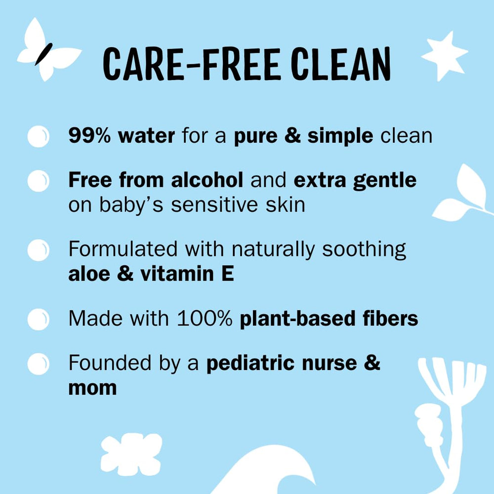 Molly's Suds baby wipes close-up shows aloe and vitamin E for sensitive skin.