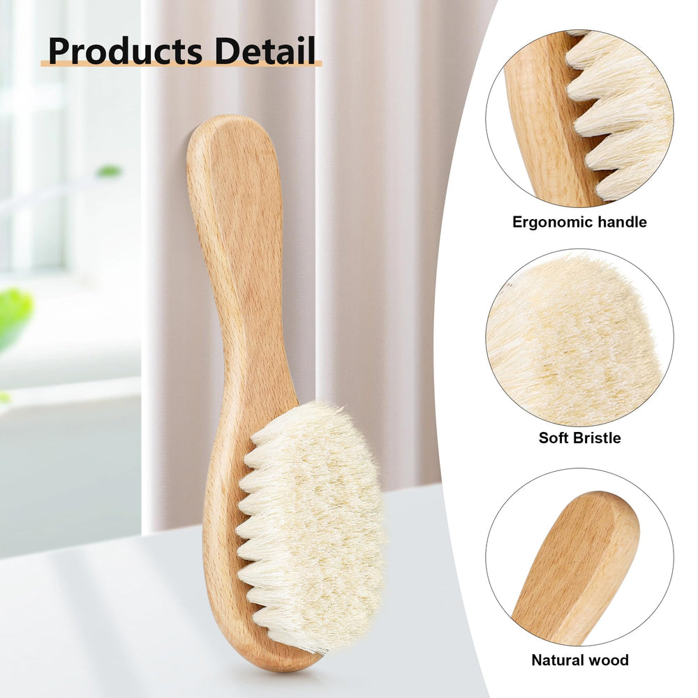 Molylove goat hair bristles closeup showing silky, soothing grooming texture.