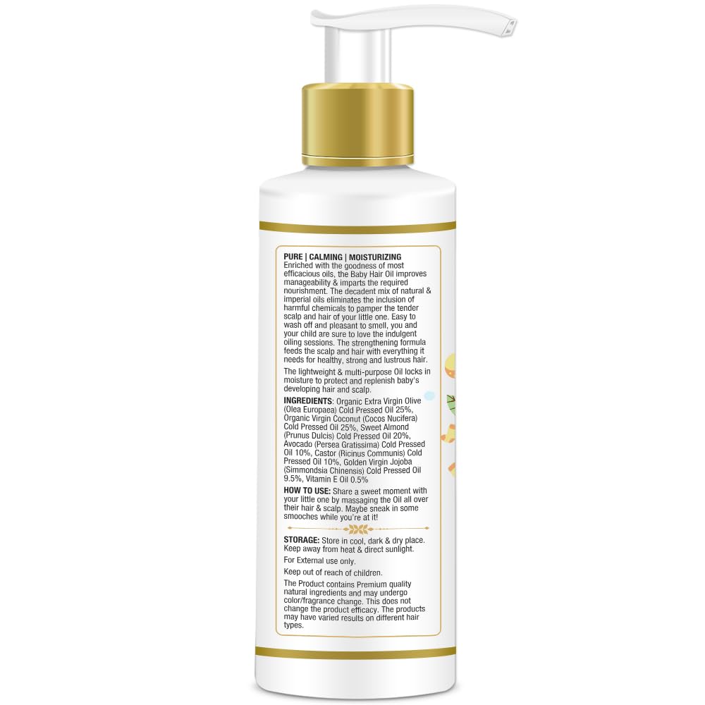 Mom & World Baby Hair Oil root nourishment close-up.