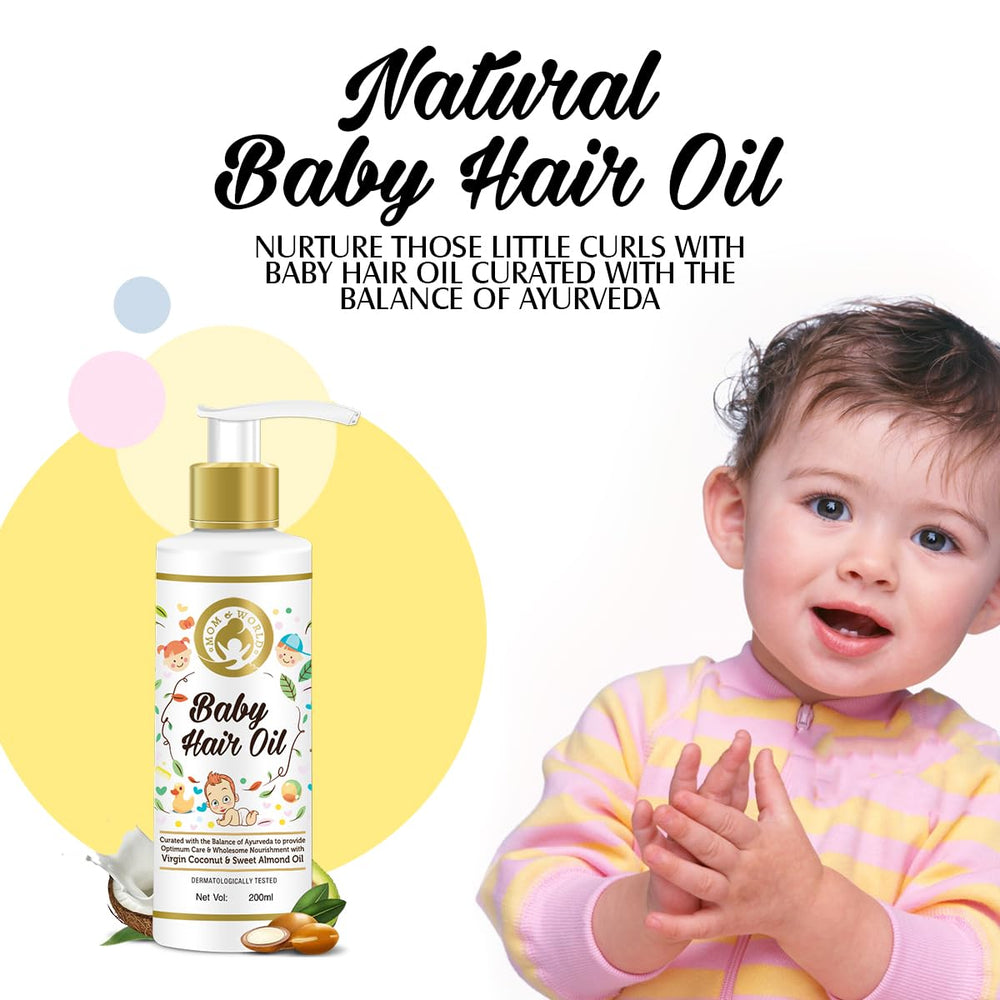 Mom & World Baby Hair Oil soft hair after use.