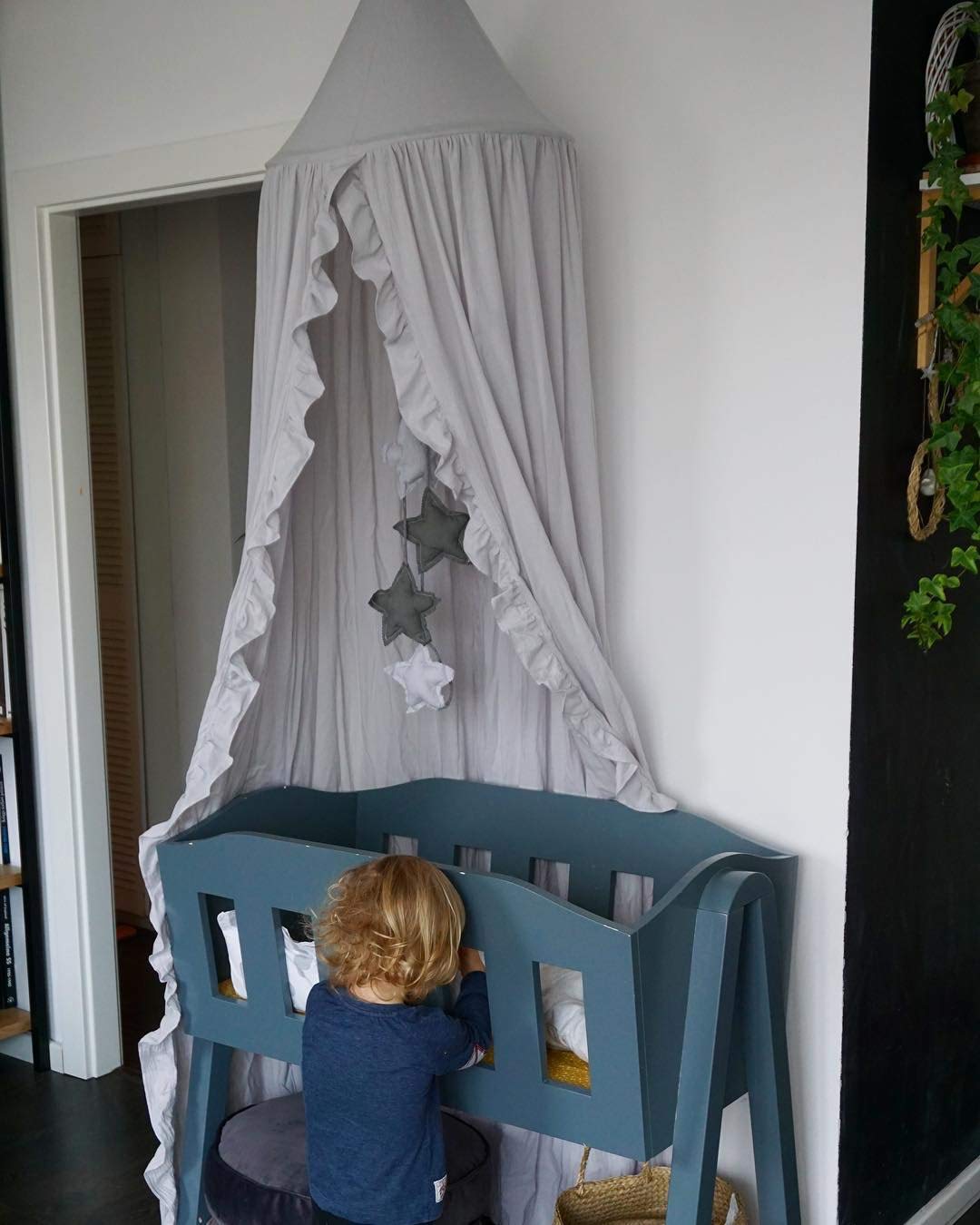 MOMAID Bed Canopy Reading Nook in Light Grey creates a cozy hideaway for stories