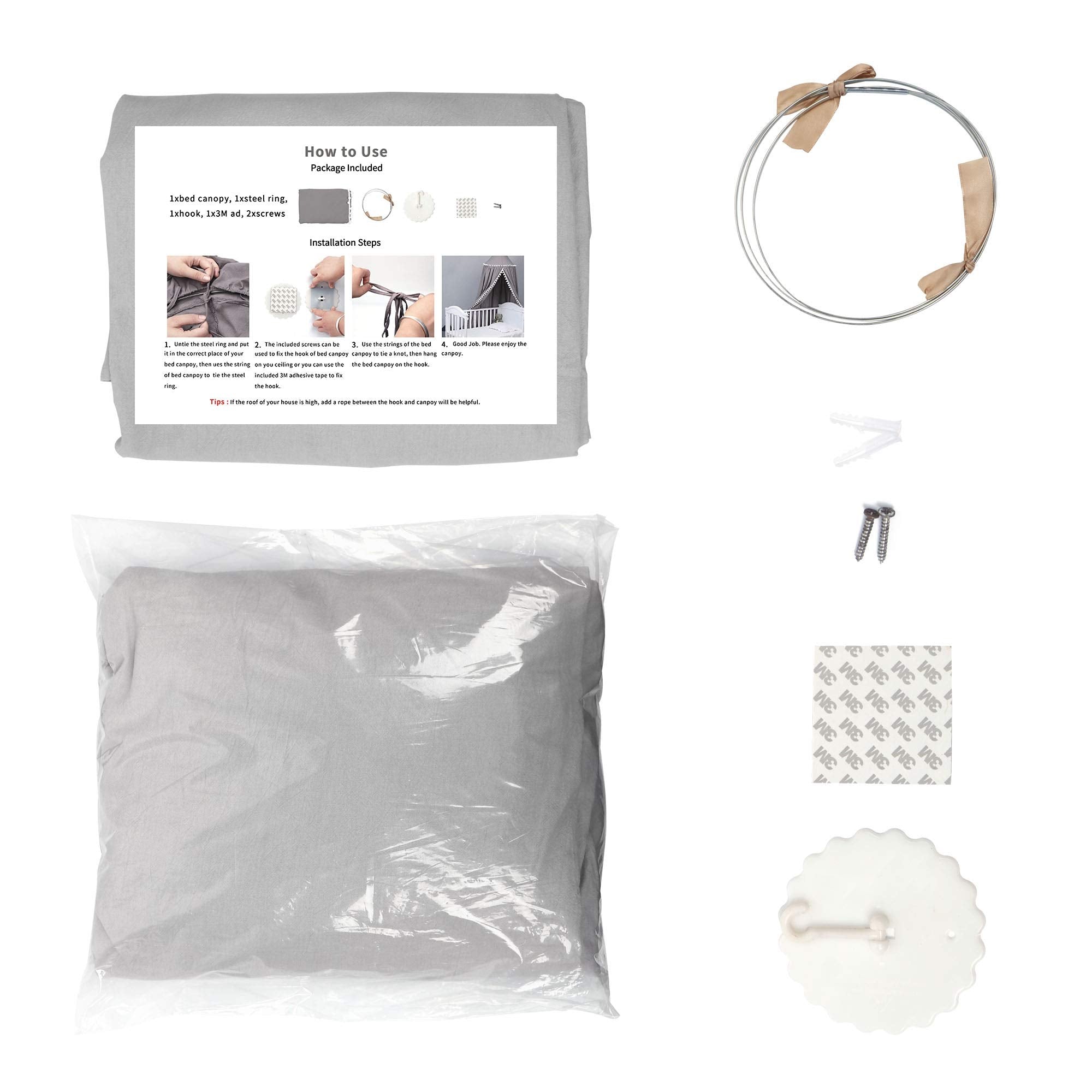 MOMAID Bed Canopy care: wash below 30°C for easy upkeep