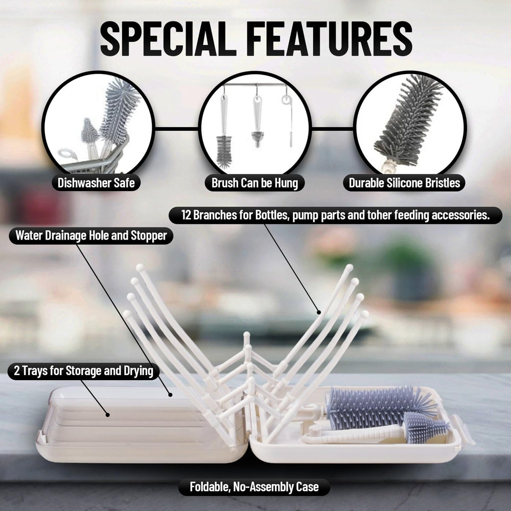 Mombasics nipple brush for easy cleaning of nipples and small parts