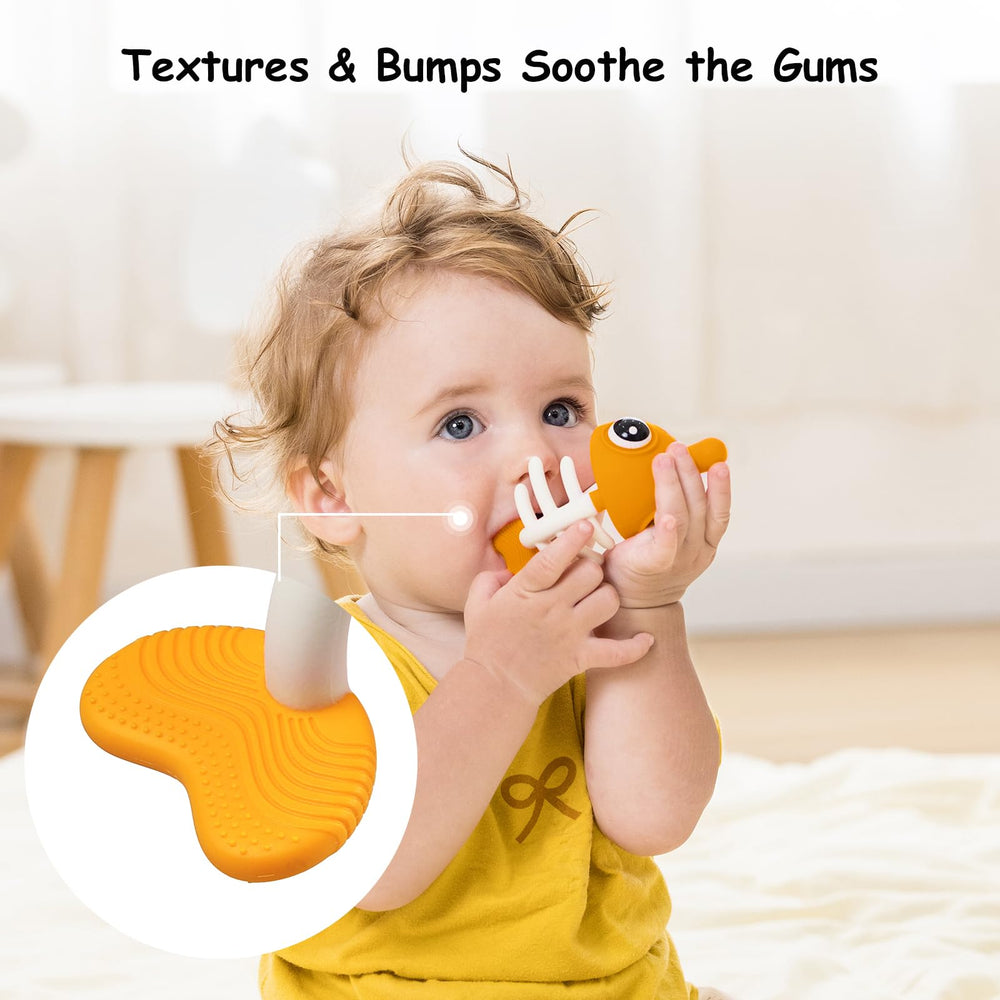 Mombella baby chew toy clownfish textured tail for gum relief