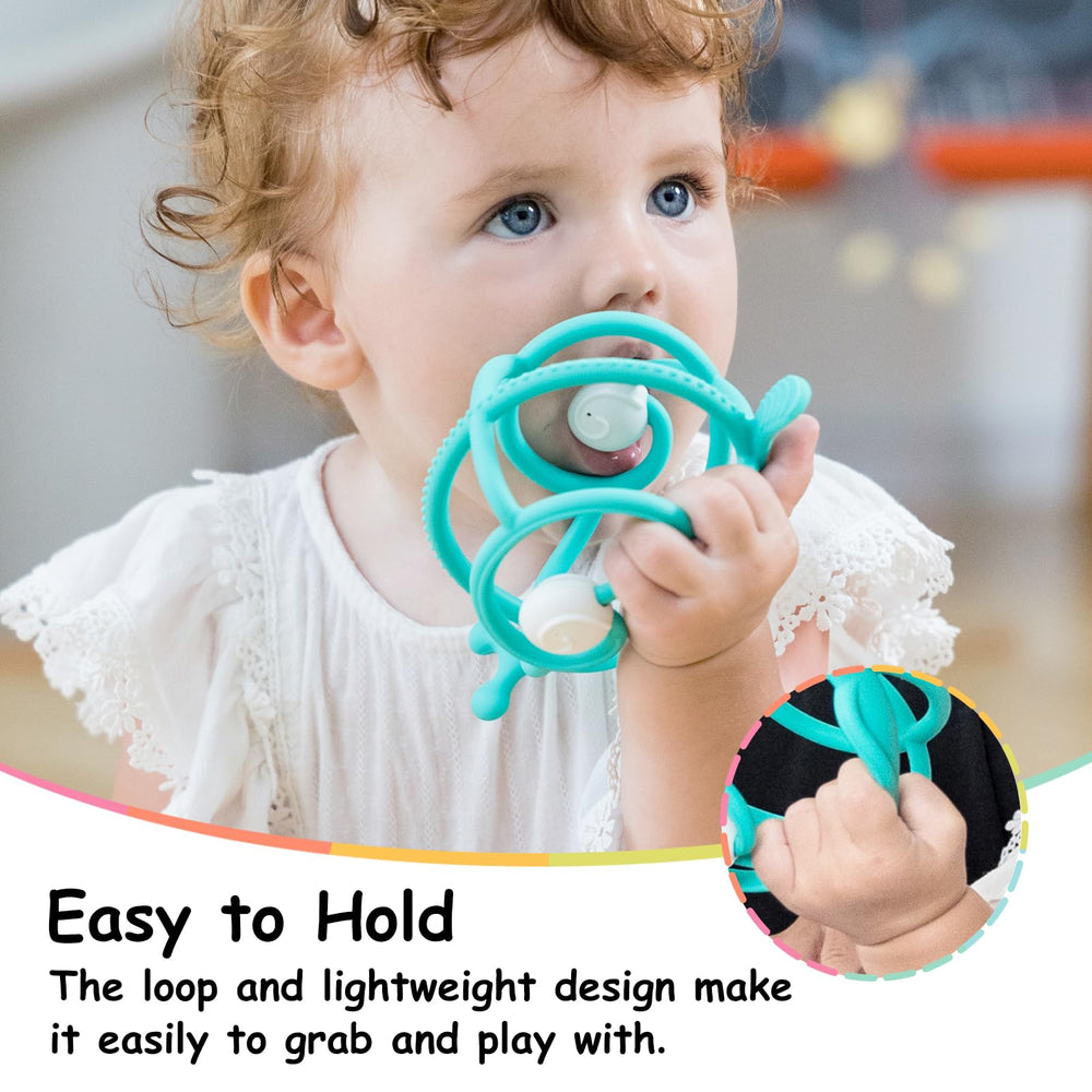 Mombella BPA-free silicone teether designed for safety and peace of mind.