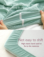 Momcozy 100% cotton muslin sheet soft on baby's skin.