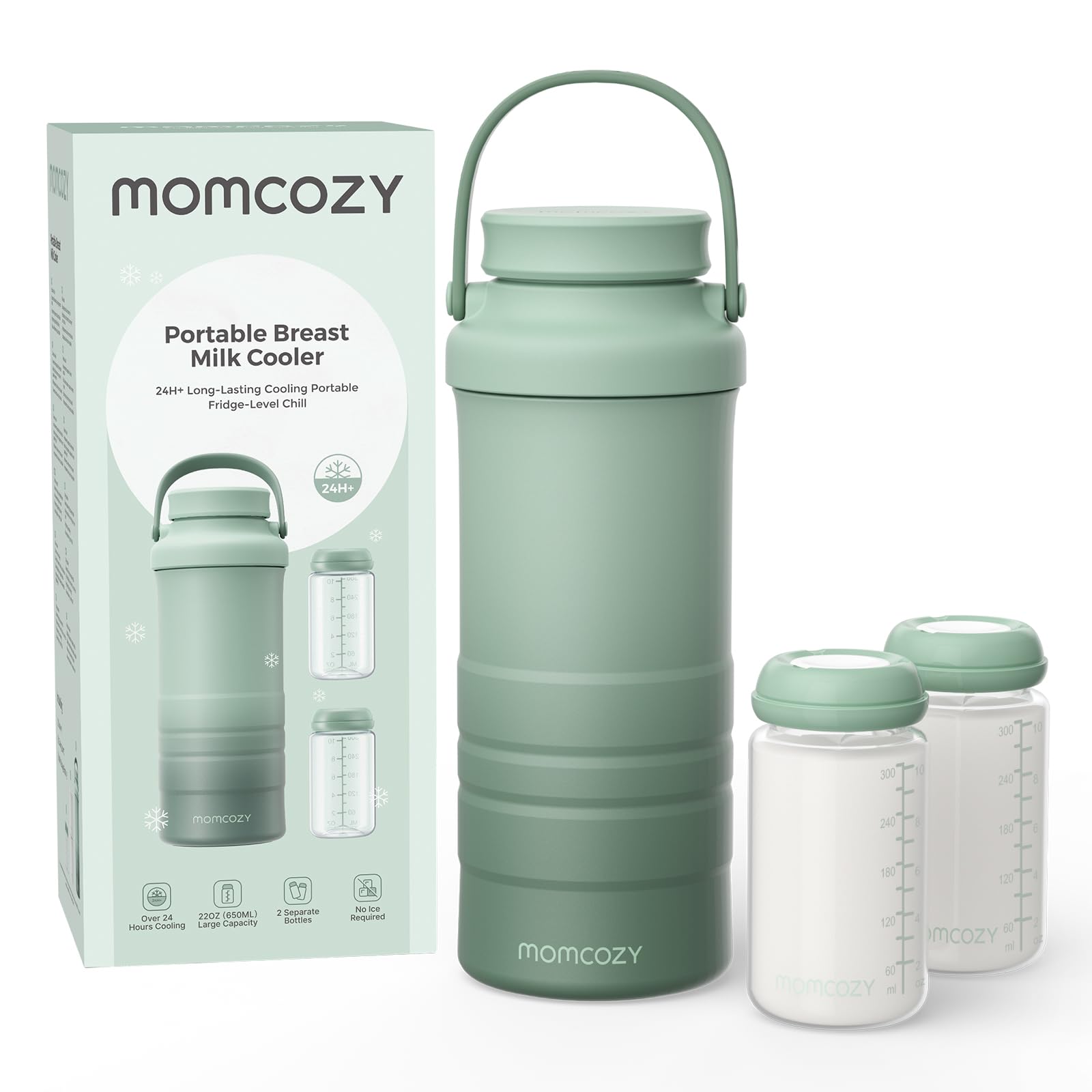 Momcozy 22oz cooler outdoor bundle keeps breastmilk cold during adventures.