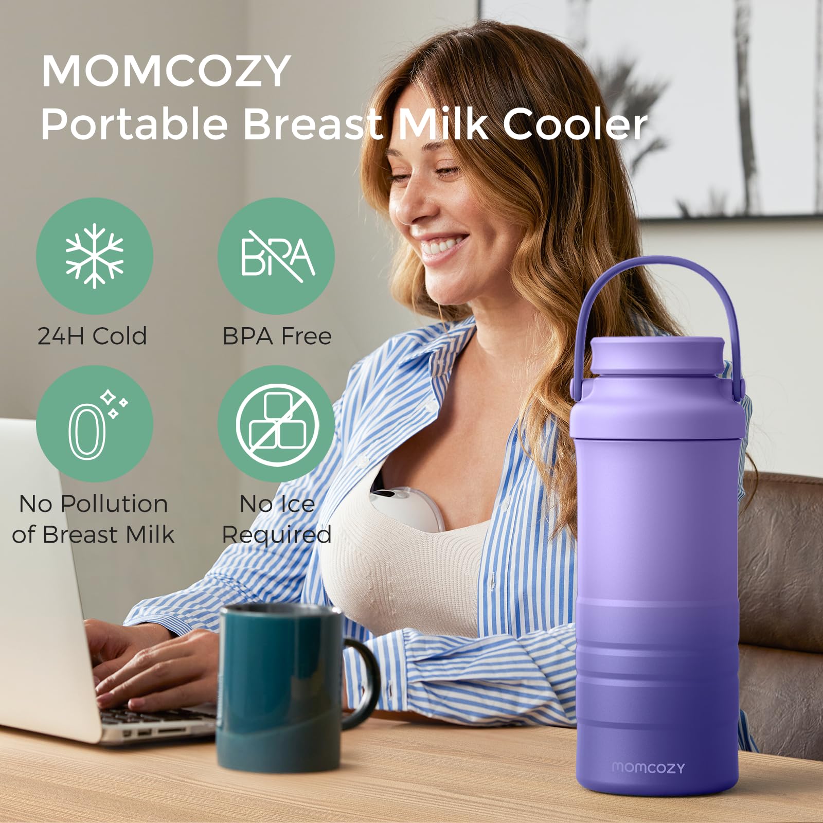 Momcozy 360-degree cooling tube provides even cooling around all sides.
