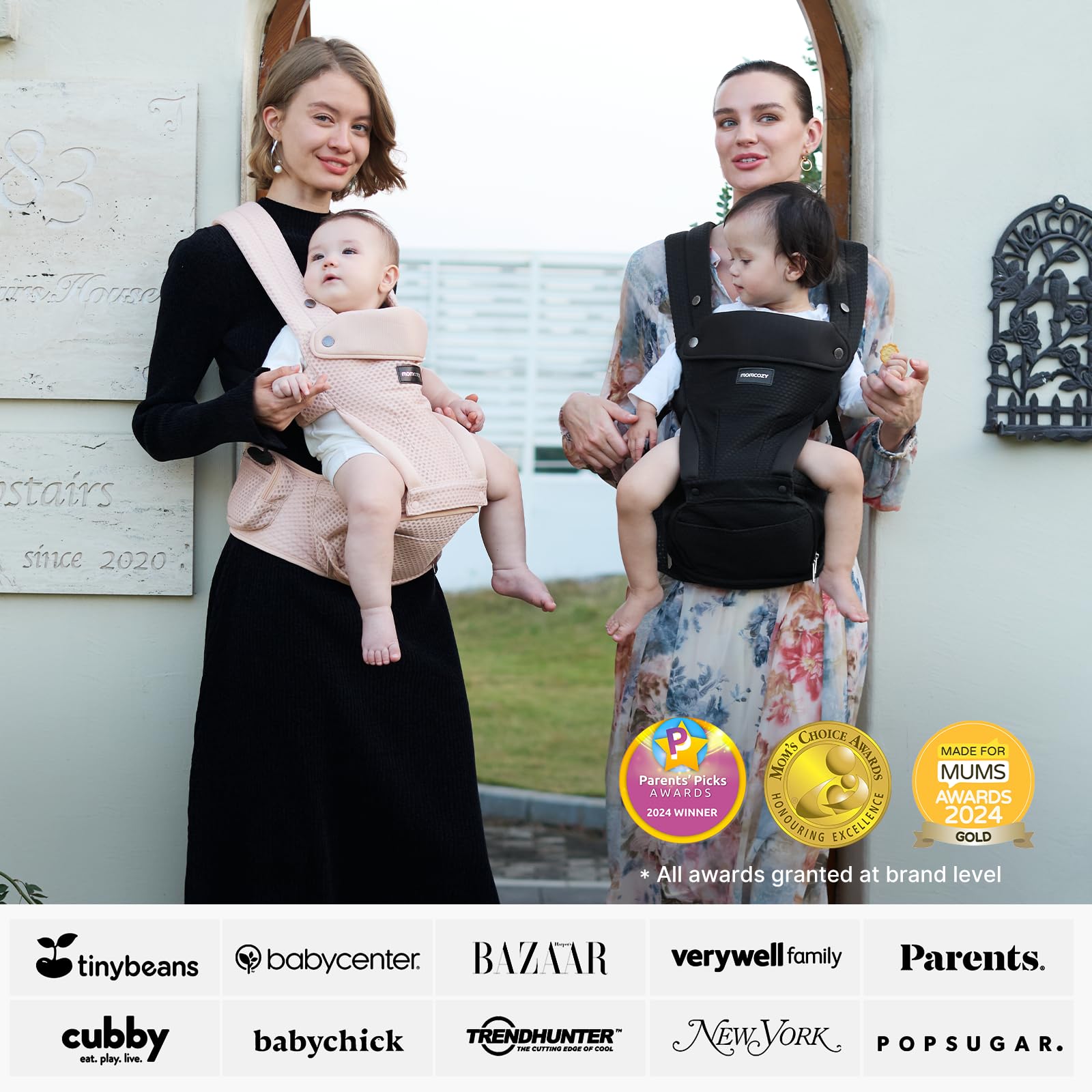 Momcozy 3D waist support emphasizes even weight distribution for longer wear.