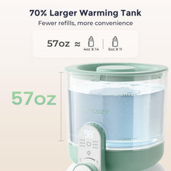 Momcozy 57oz water tank reduces refills during nighttime feeds.