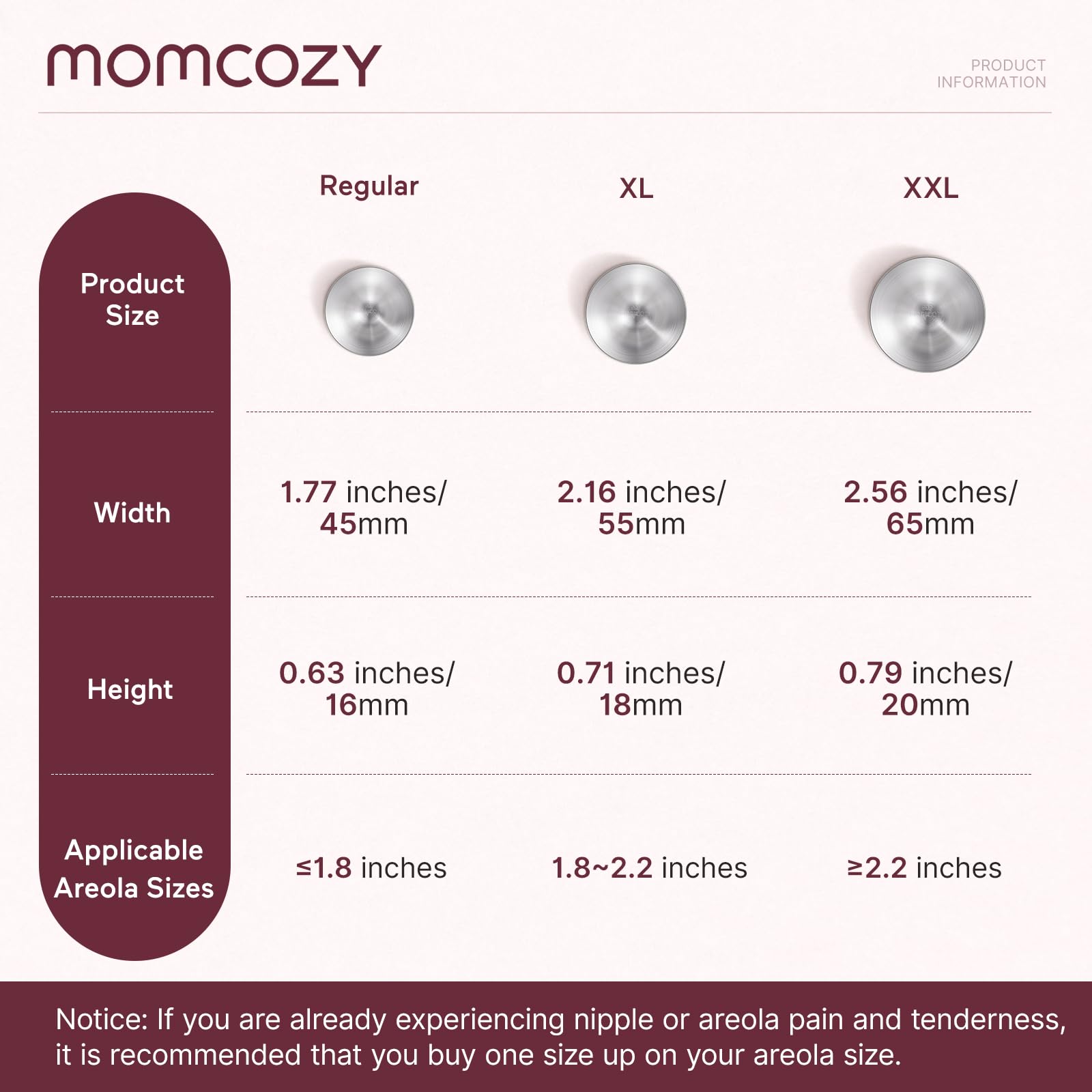 Momcozy 999 silver nursing cups worn daily for skin-friendly protection.