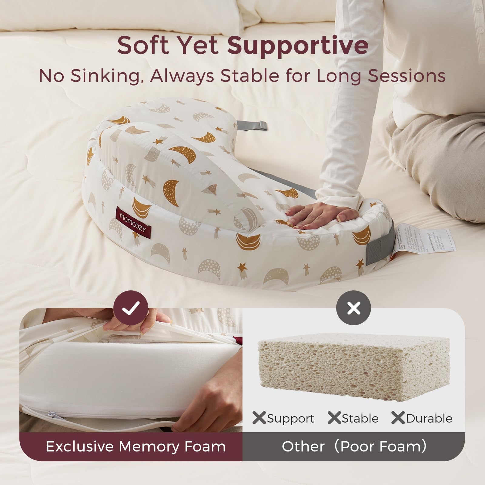 Momcozy adjustable-waist-strap fits diverse bodies for secure hands-free positioning