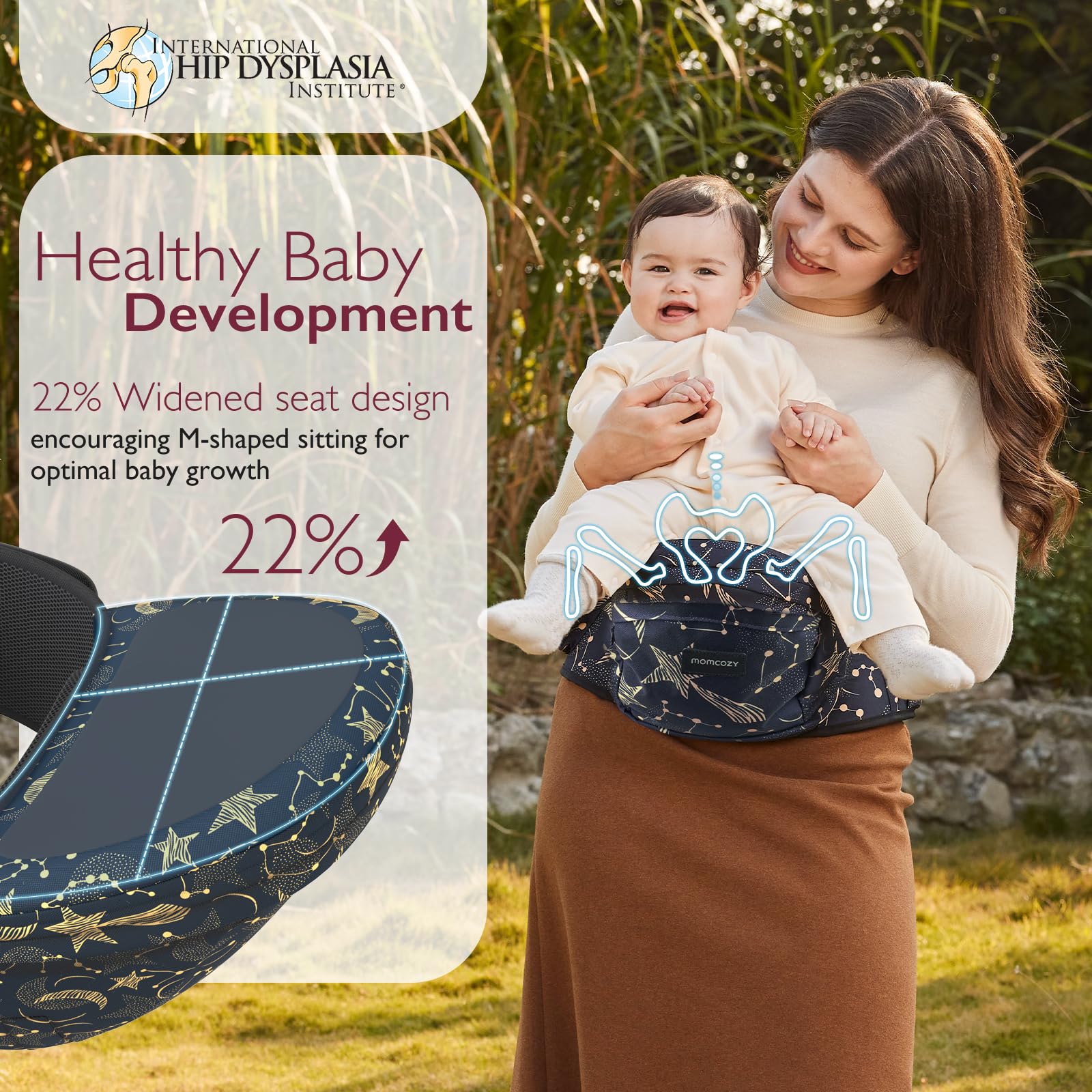 Momcozy adjustable waistband closure shows customizable fit for different body types.