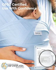 Momcozy AirMesh sling used in shower time for water play.