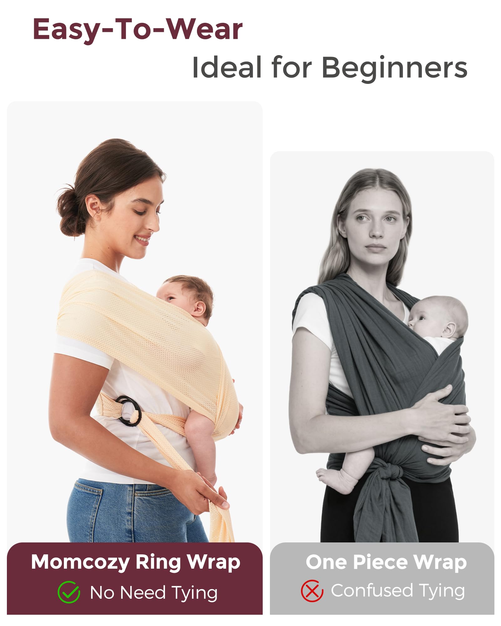 Momcozy AirMesh breastfeeding privacy shows discreet feeding while wearing.