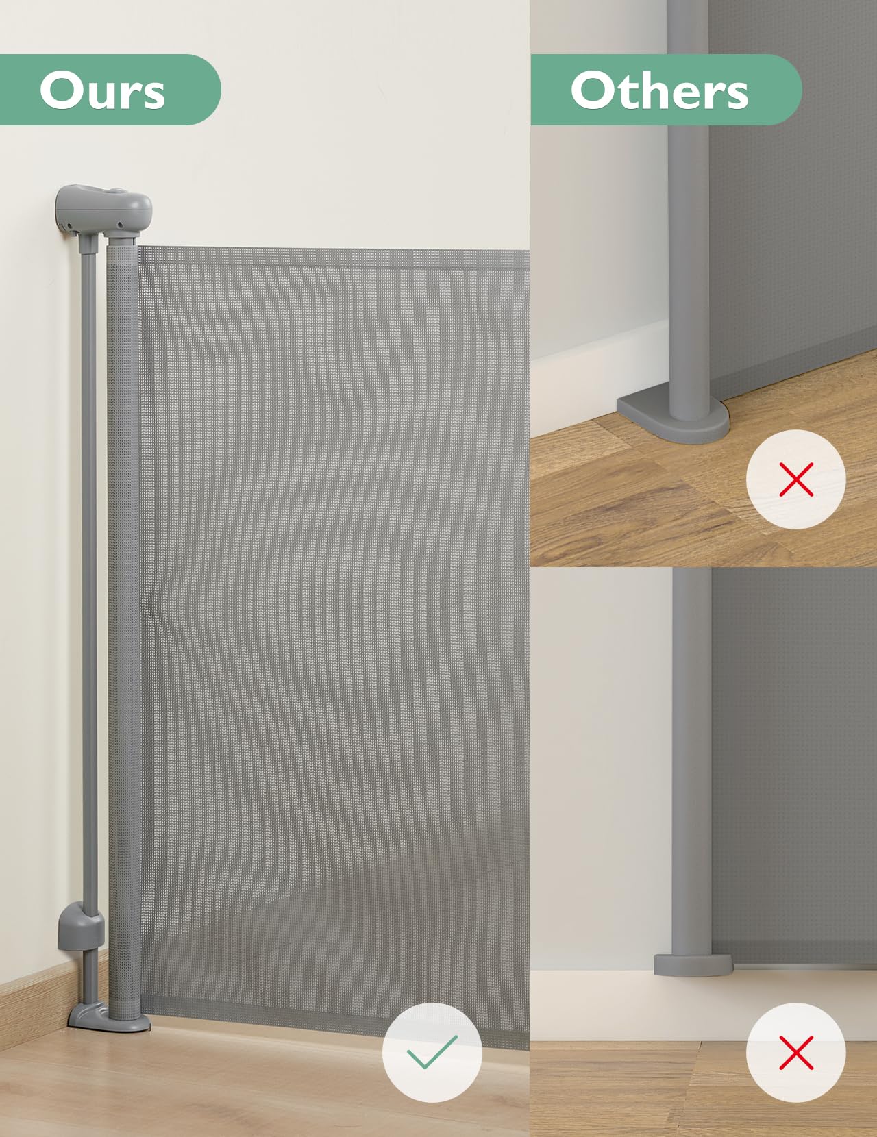 Momcozy no bottom rail design reduces tripping hazards.