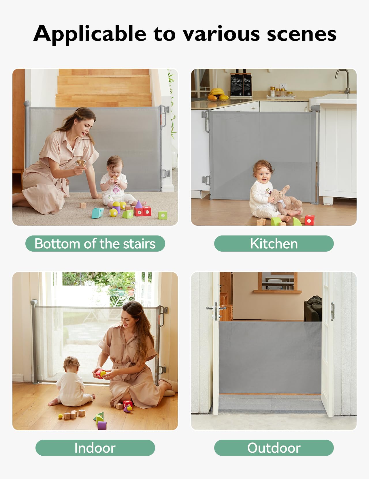 Momcozy gate offers one-handed operation for busy parents.