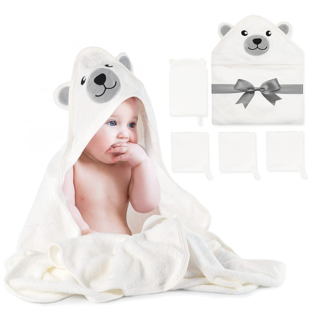 Momcozy baby bath towel hooded close-up highlights ultra-soft fabric for delicate skin
