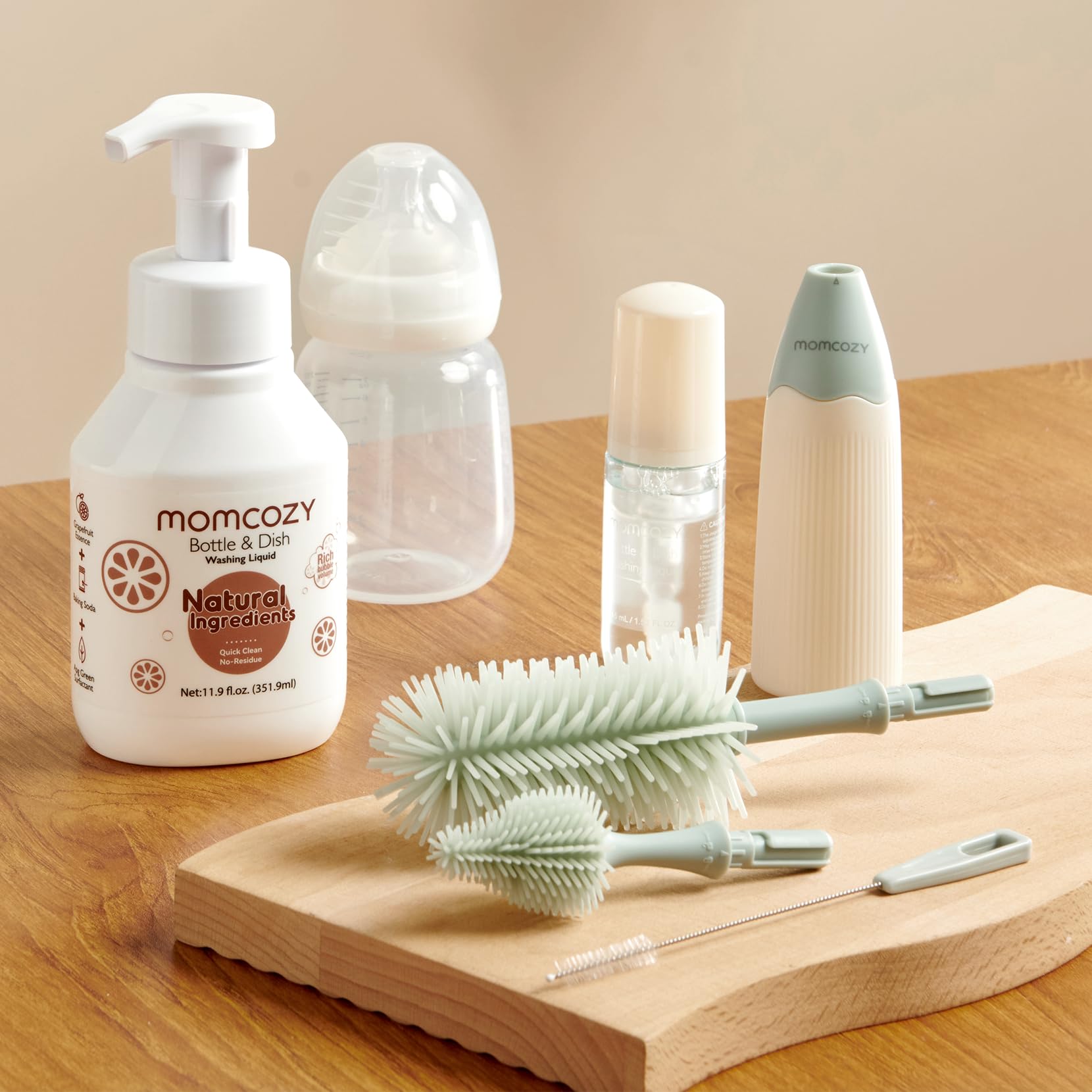 Momcozy bottle cleaning solution supporting infant hygiene and daily use