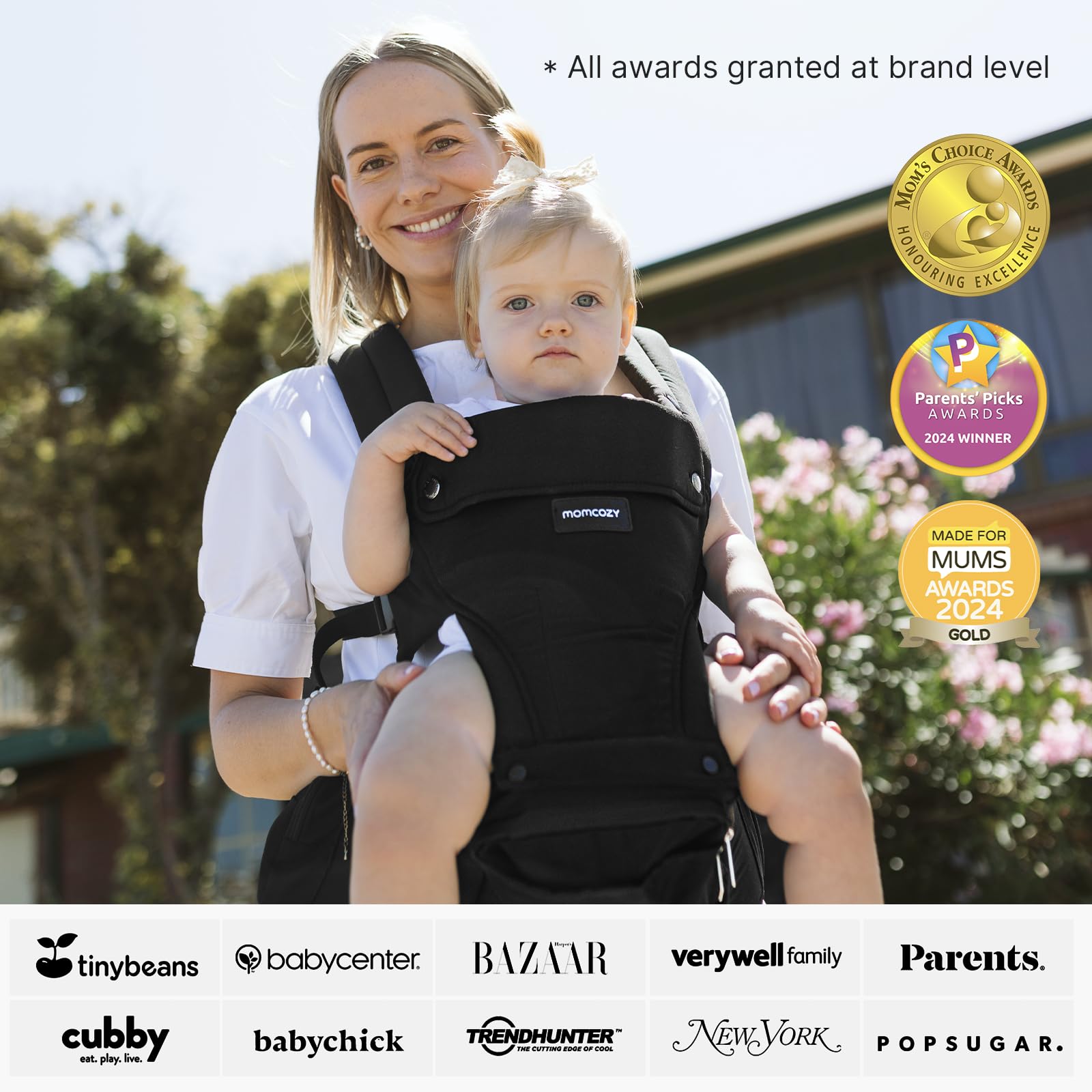 Momcozy 3D waist-support design distributes weight for all-day comfort.